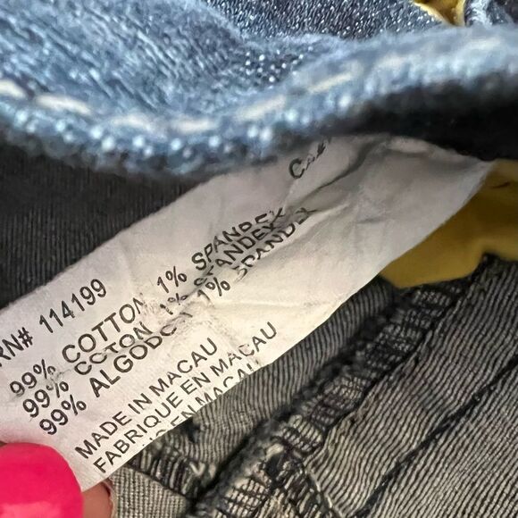 ROXY Cropped Capri Stretch Dark Wash Mid Rise Straight Leg Denim Jean 7 - Picture 8 of 8